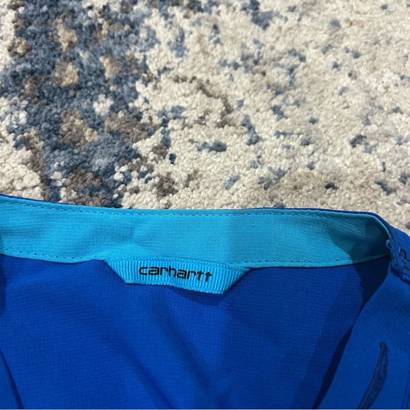 Carhartt Blue Short Sleeve V-Neck Scrub Top with Pockets Size Small - Picture 3 of 6